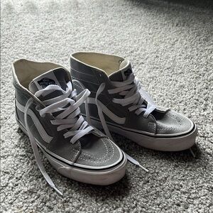 Vans Gray and White SK8-Hi Sneakers